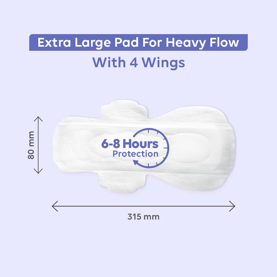 LAIQA Sanitary Pads Combo Pack - 15 Heavy Flow Pads & 40 Panty Liners