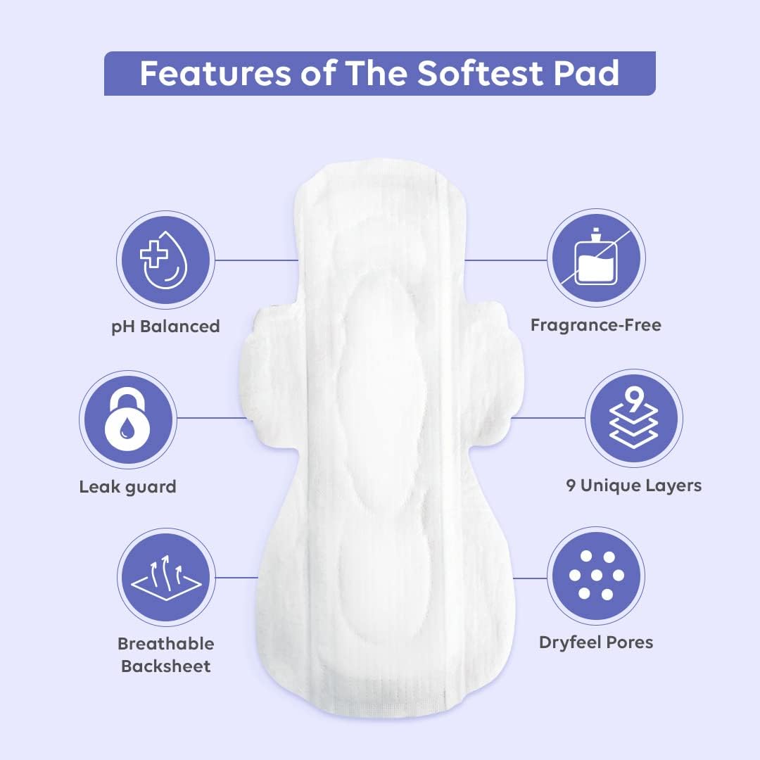 Period Care Rash Free XXL Sanitary Pads Size Pack With Panty Liners