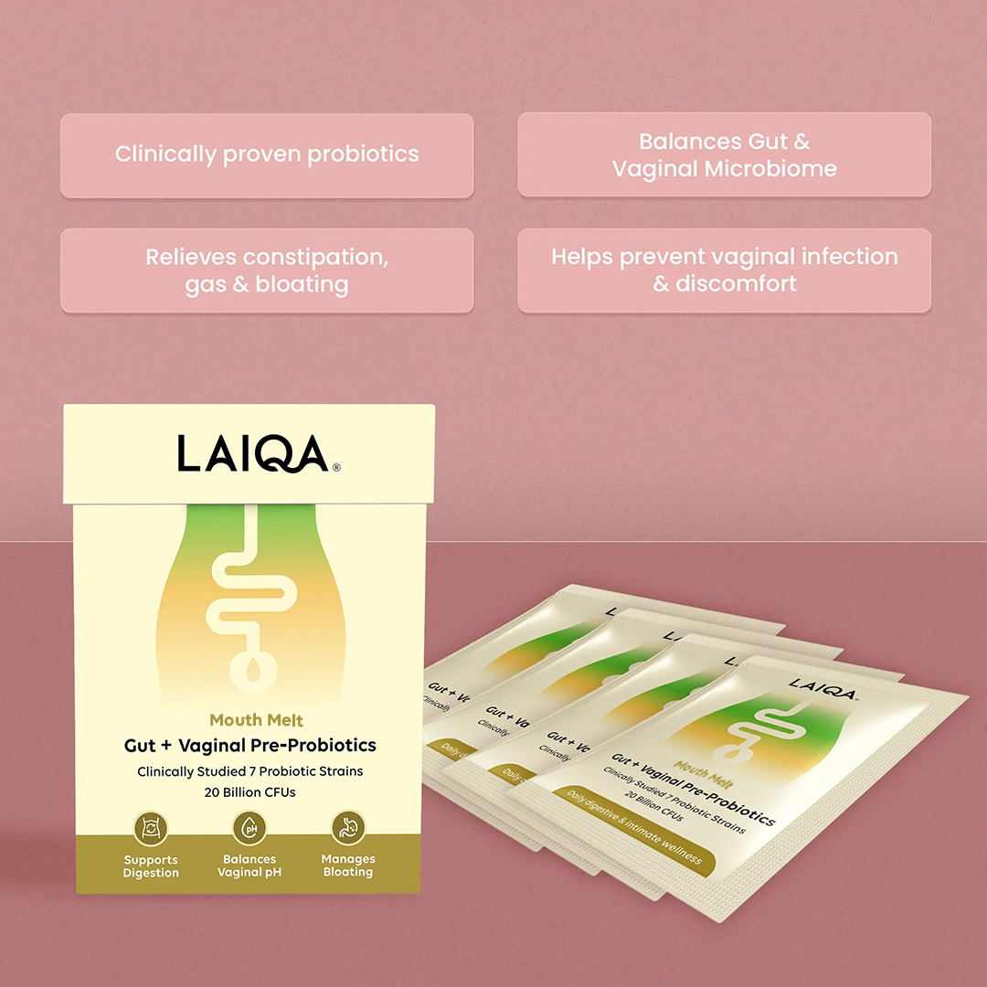Laiqa Pre + Probiotic Mouth Melt | Peach Lemon | 15 Sachets