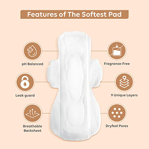 Period Care Pack - 15 Moderate Flow, 15 Heavy Flow Sanitary Pads with 40 Panty Liners