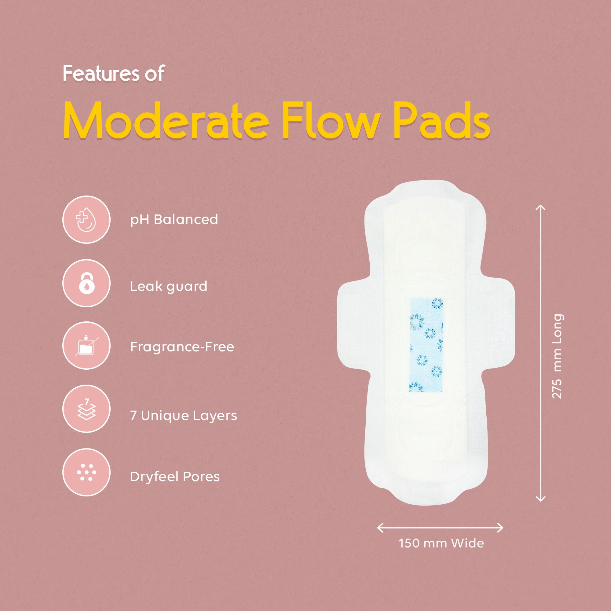 15 Moderate Flow Sanitary Pads with 3 Free Panty Liners (new)