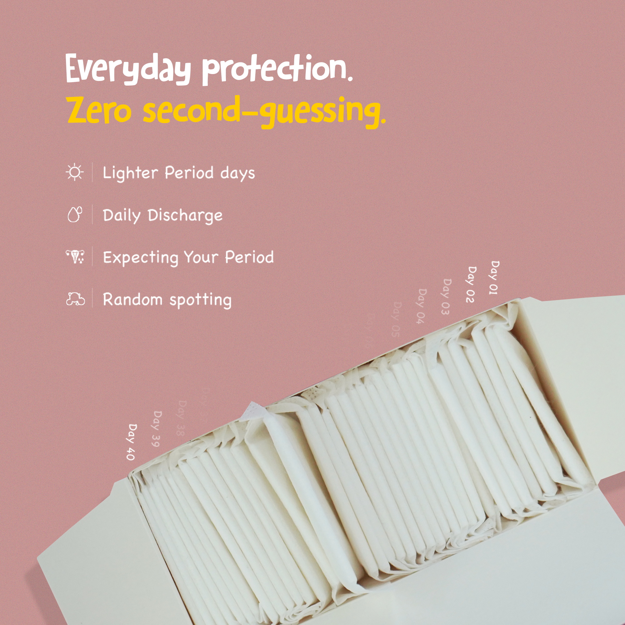 Ultra-Thin Panty Liners - Pack of 40 Panty Liners