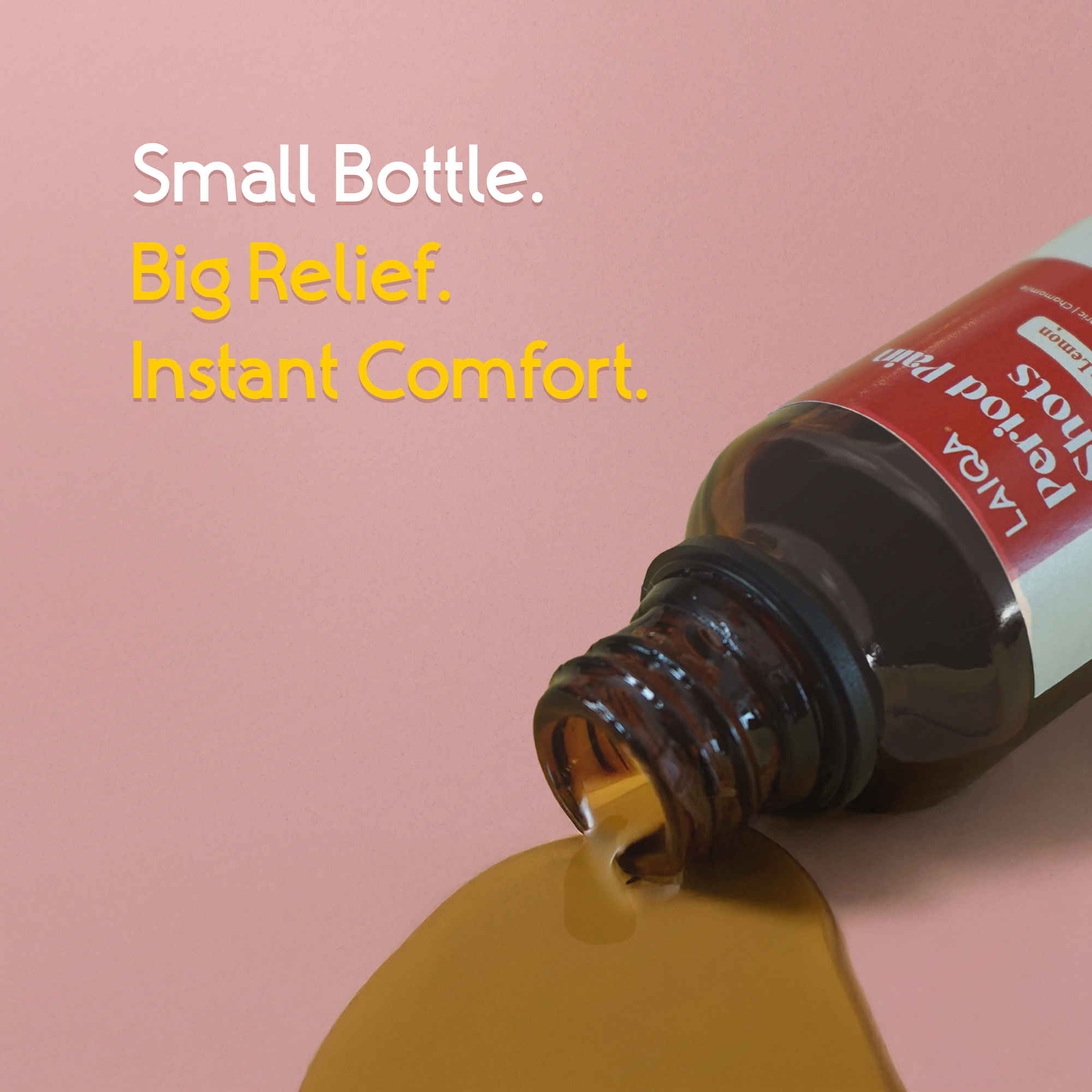 Period Pain Cramp Relief Shots Ginger Lemon Flavour - 30ml each                                                                                                             Ginger Lemon Flavour