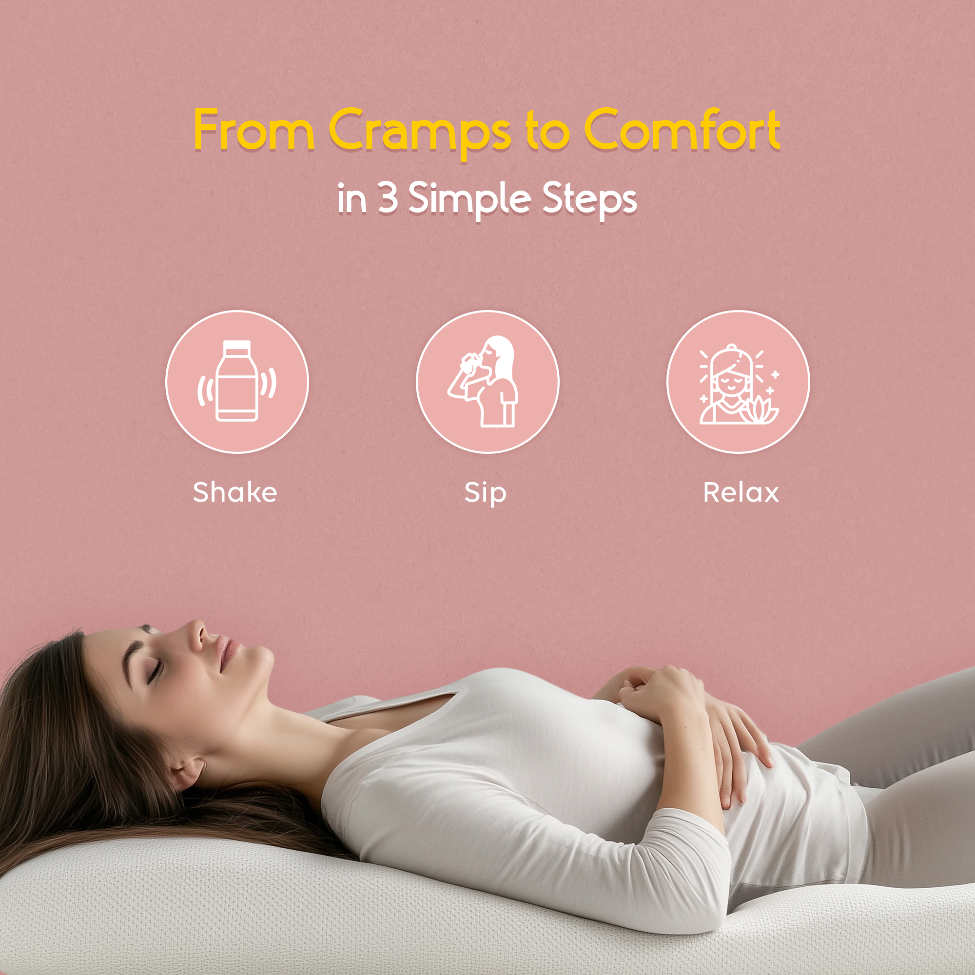 Period Pain Cramp Relief Shots Ginger Lemon Flavour - 30ml each                                                                                                             Ginger Lemon Flavour
